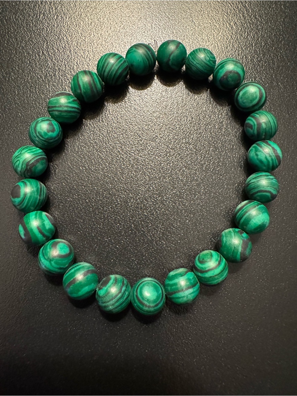 Malachite Gemstone Beaded Stretch Bracelet